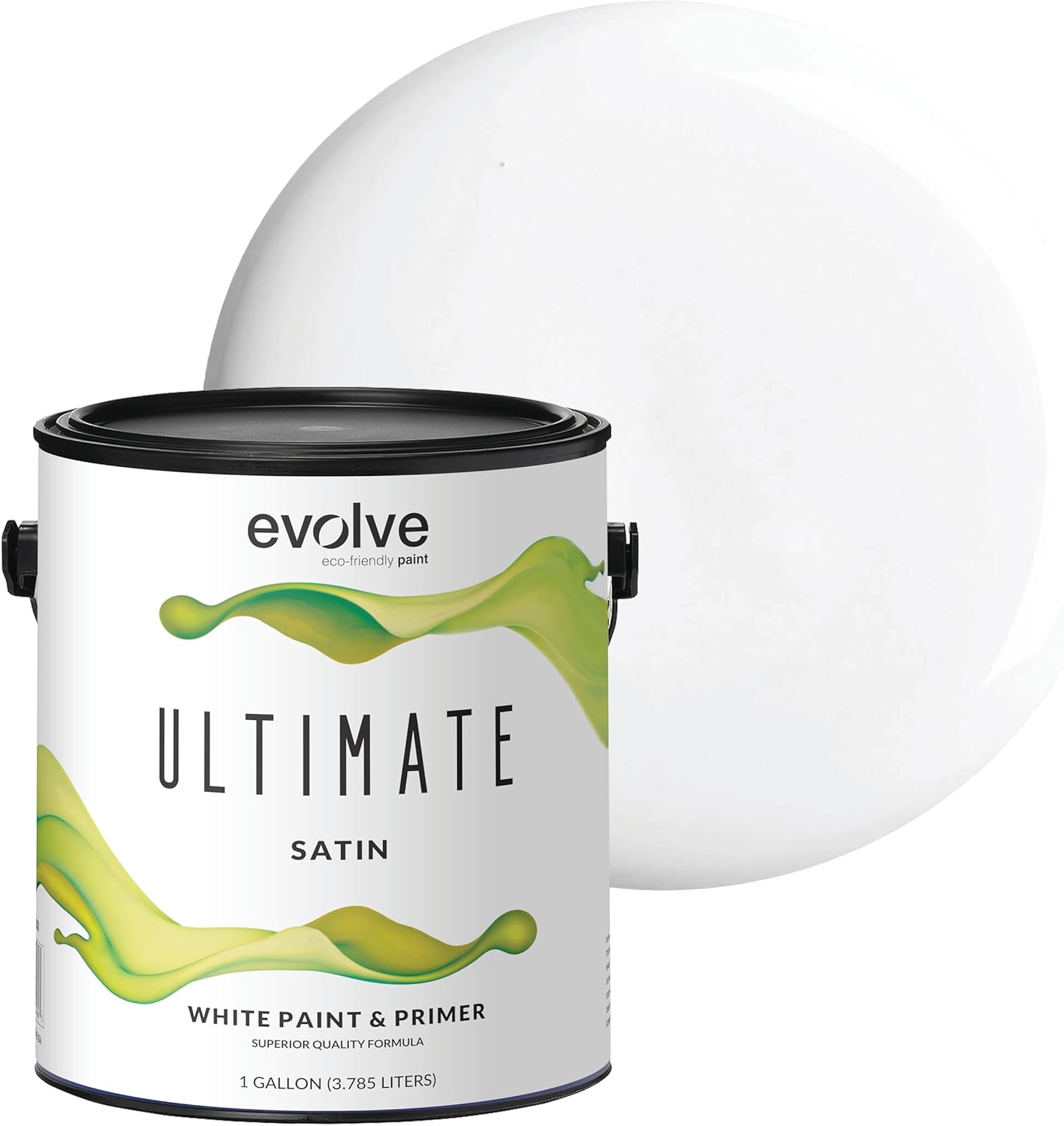 EVOLVE Ultimate Paint & Primer in White for Interior & Exterior House Paint, Satin Sheen, 1-Gallon