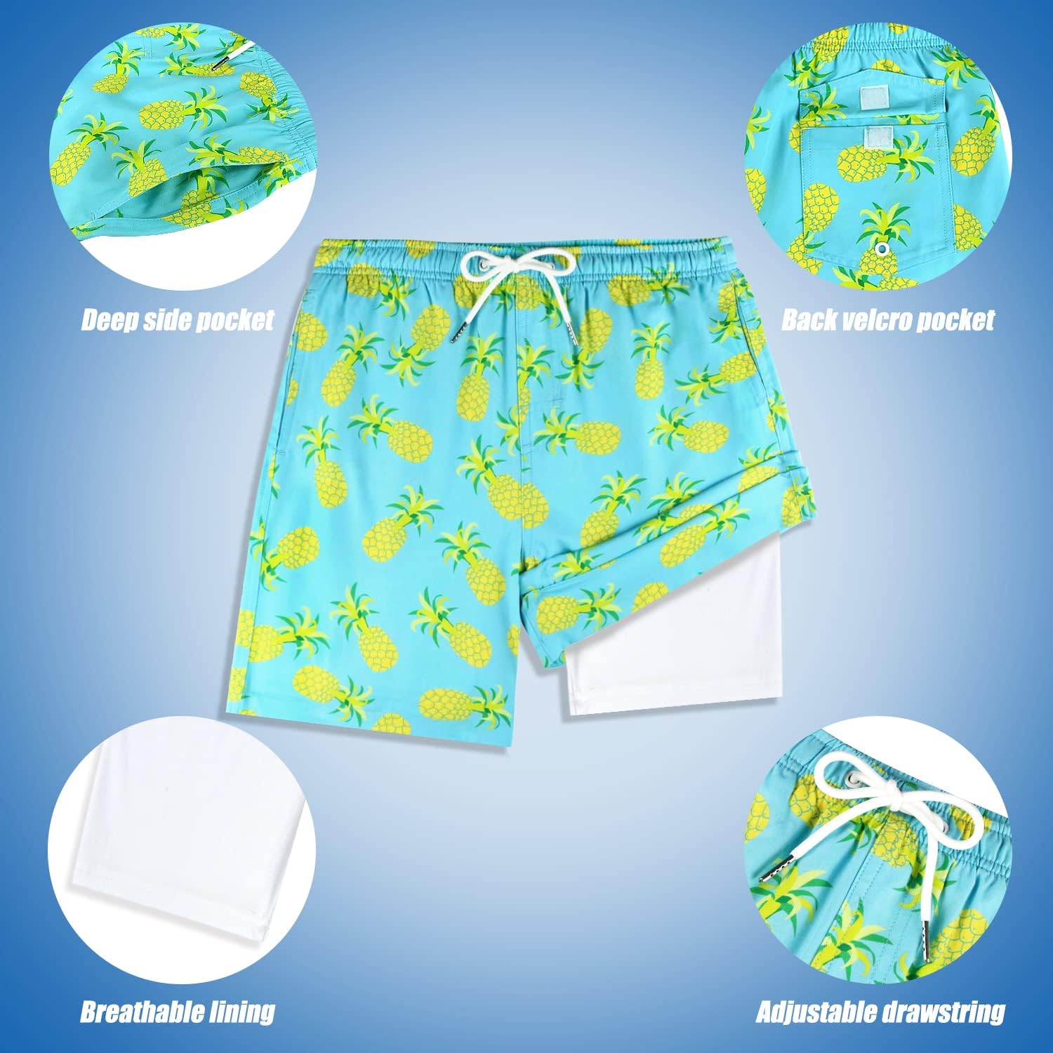 LUCOWEE Boys Swim Bathing Trunks Soft Compression Liner no-Chafing Swimming Shorts Quick Dry Light UPF 50+ Quality Swimsuit - Image 5