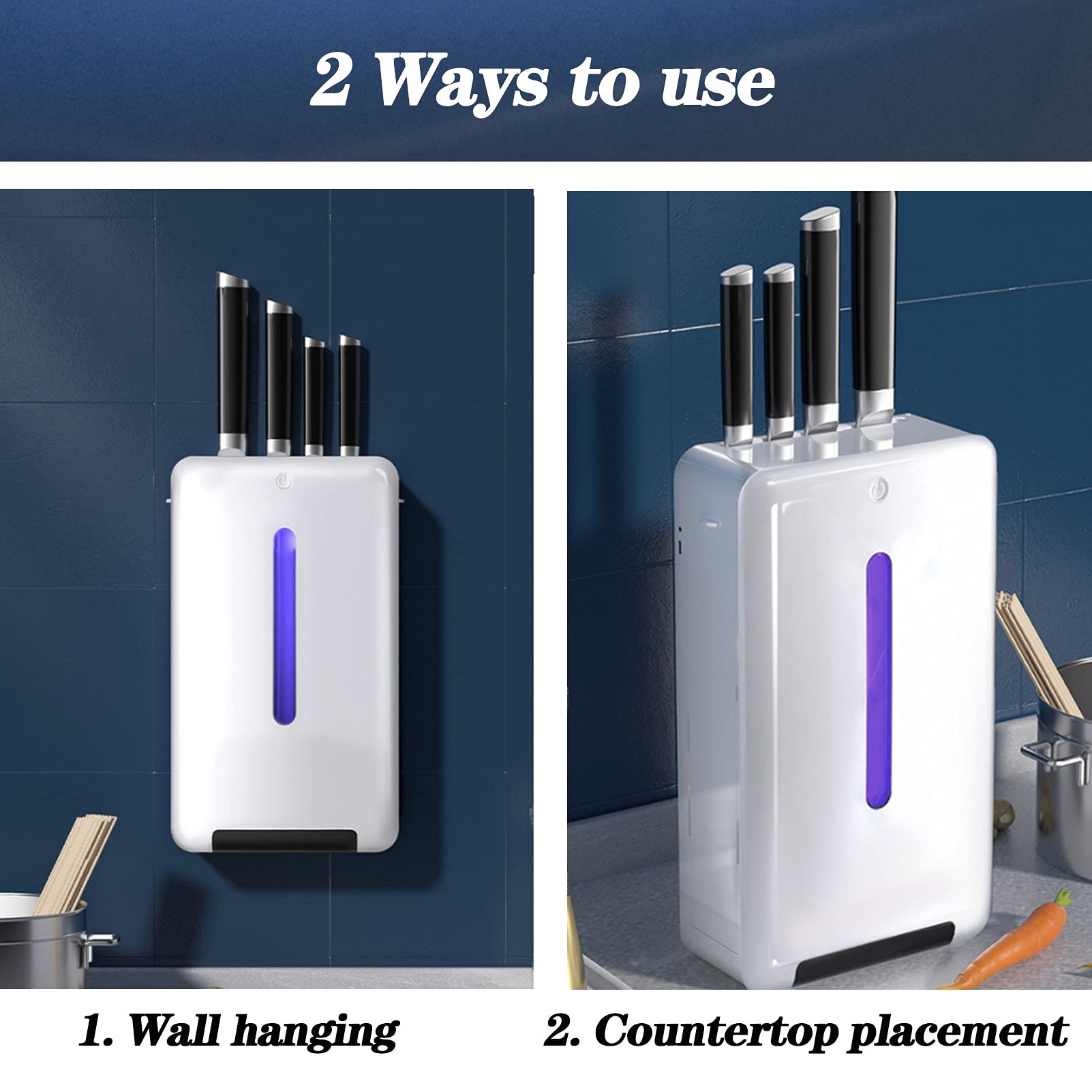 Desinfección inteligente de cuchillos, tenedor de desinfección, palillos, soporte para secado de máquina, se separa para una fácil limpieza, cuchillo, utensilio, cuchara, tenedor Ranura única para
