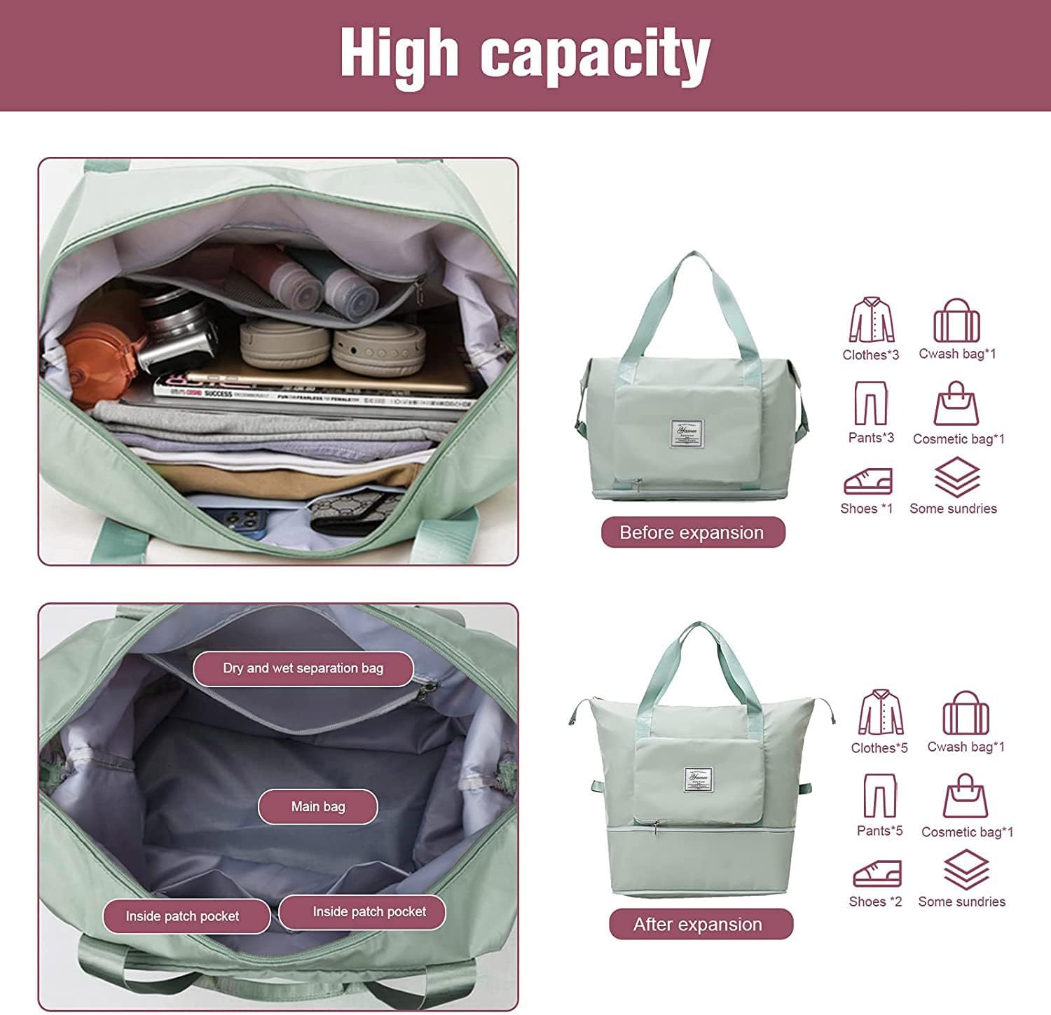 Foldable Travel Duffel Bag 