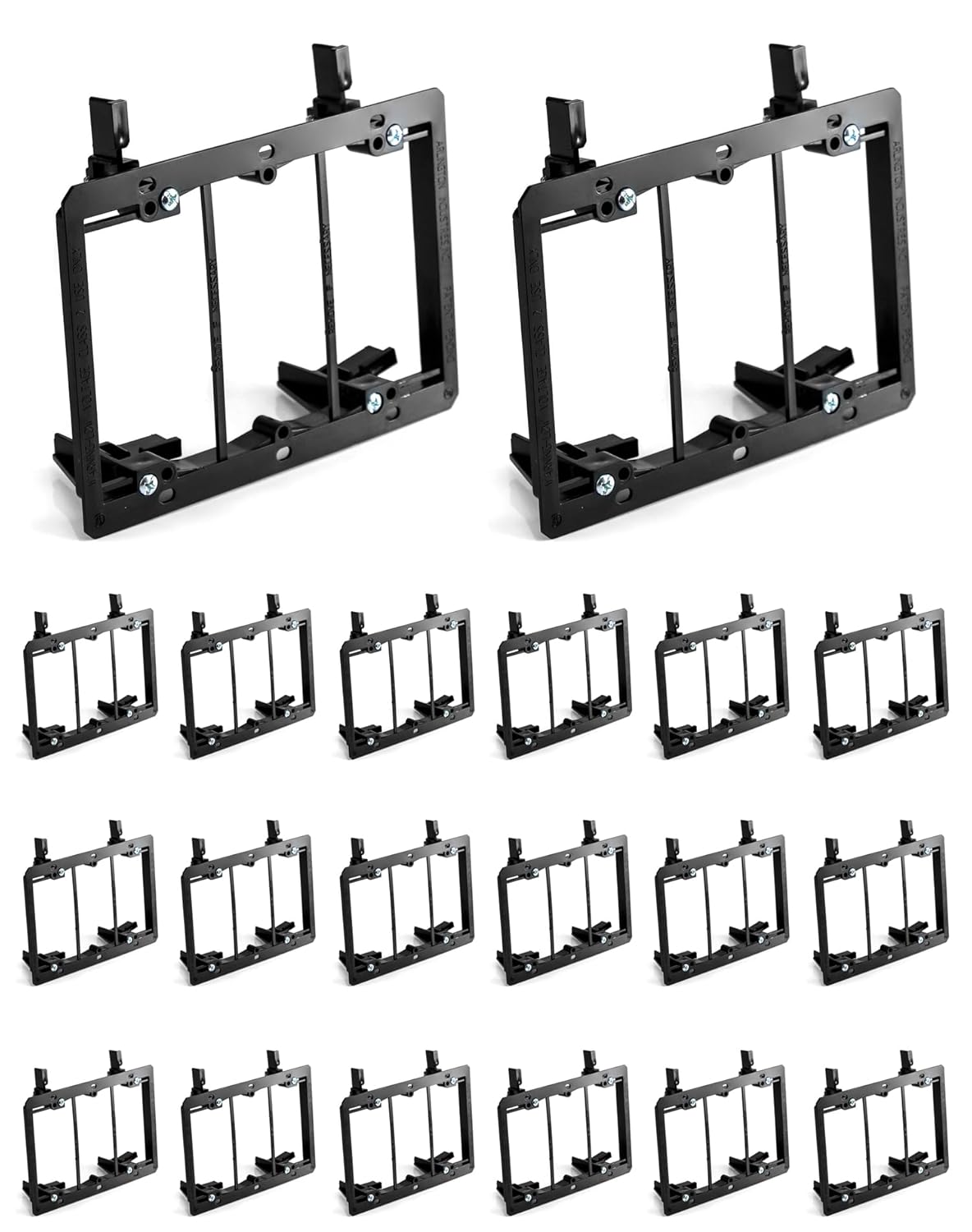 QWORK Low Voltage Mounting Bracket, 20 Pack 3 Gang Triple Gang Drywall Mounting Wall Plate Bracket for Telephone Wires, Network Cables