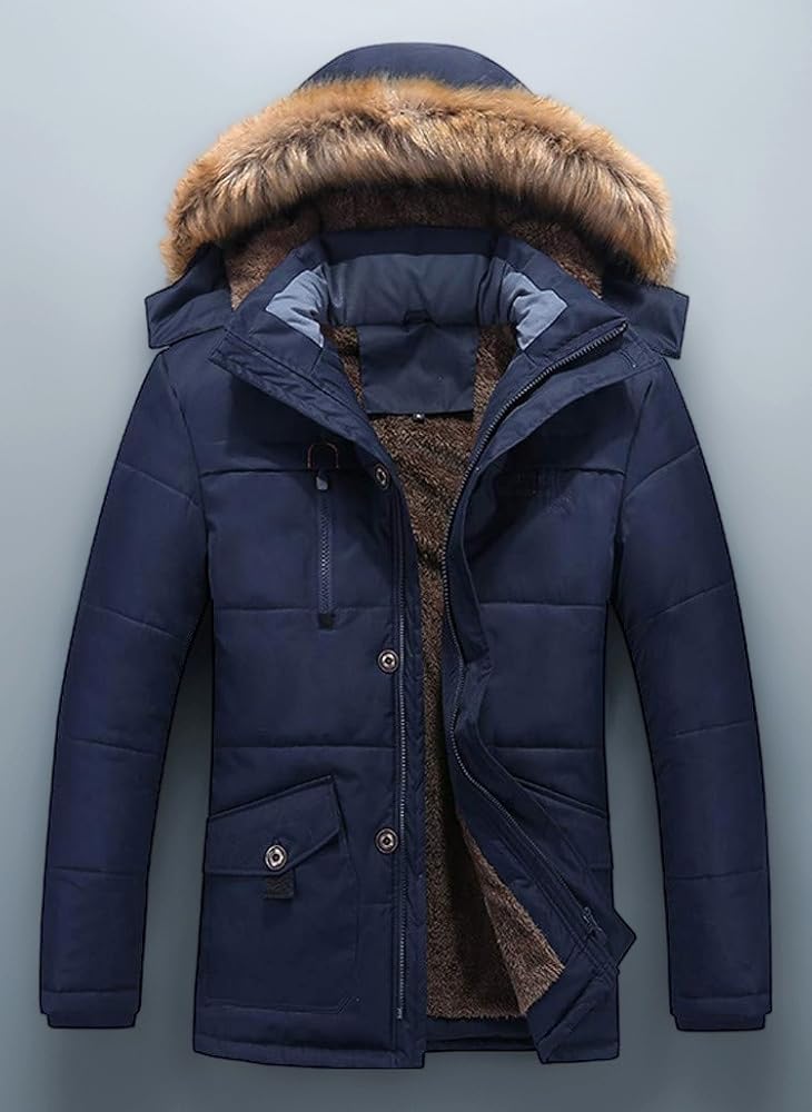 OBiQuzz Giacca Uomo Invernale Trapuntata Lucida Con Cappuccio – Antivento E Calda – Parka Metallo Per Mezze Stagioni
