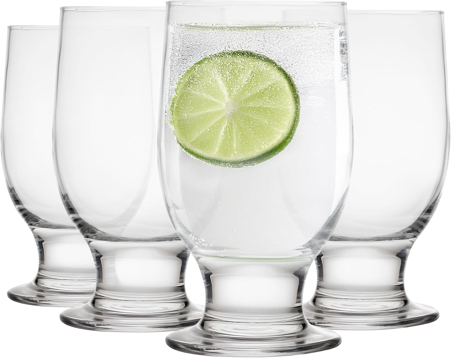 Glasmark Krosno, 270 ml, Set of 4, Drinking Glasses, Glass with Stem, Long Drink Glasses, Water Glasses, Juice Glasses, Dishwasher Safe, Perfect for Home, Restaurants and Parties