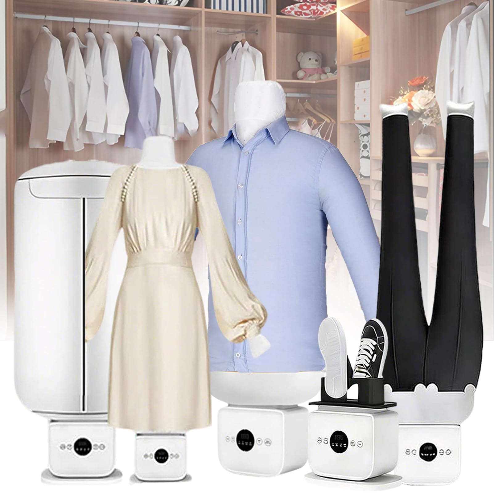 Macchina da Stiro Automatica, Asciugatura A Vapore per Indumenti con Calore E Timer Regolabili, Stiratura Intelligente A Mani Libere per Camicie, Pantaloni E Scarpe di Tutte Le Taglie D