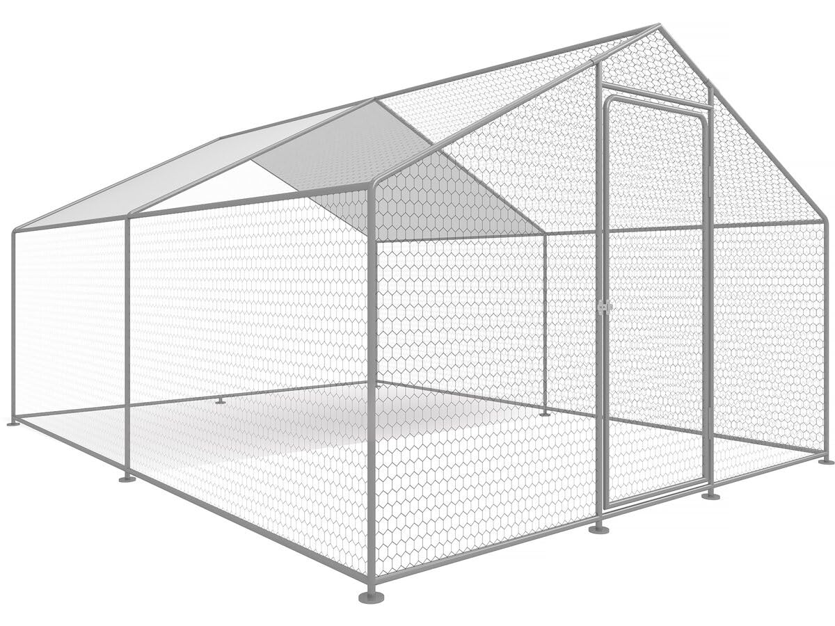 Gallinero 12 m² Parque de Malla metálica 4 x 3 x 2 M Acero galvanizado