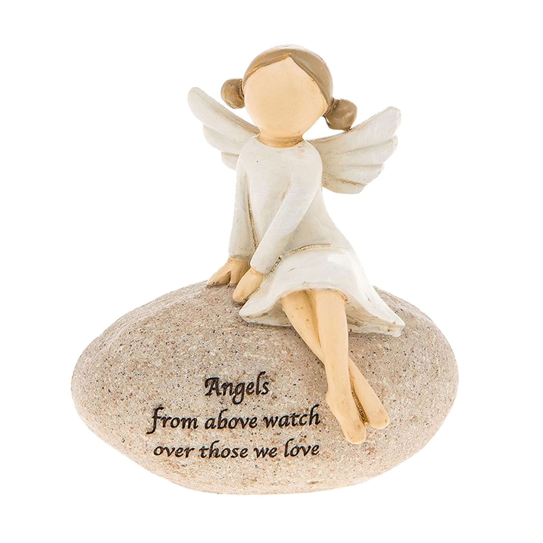 Widdle Gifts Sentiment Stone Pebble Ornament with Heartfelt wording (Angels from above 0893)