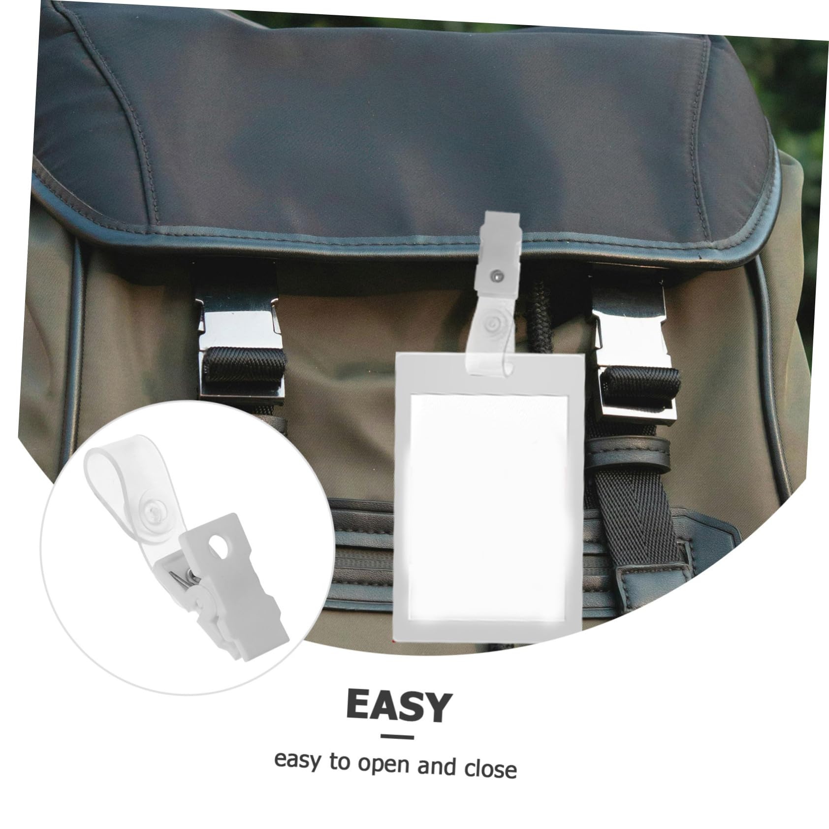 Mobestech Clip Porta Badge in Plastica Pvc Bianco 100 Pezzi con Clip a Coccodrillo Seghettata Porta Targhette Identificative per Lavoro e Fiere Piccole e Resistenti per Personale Medico