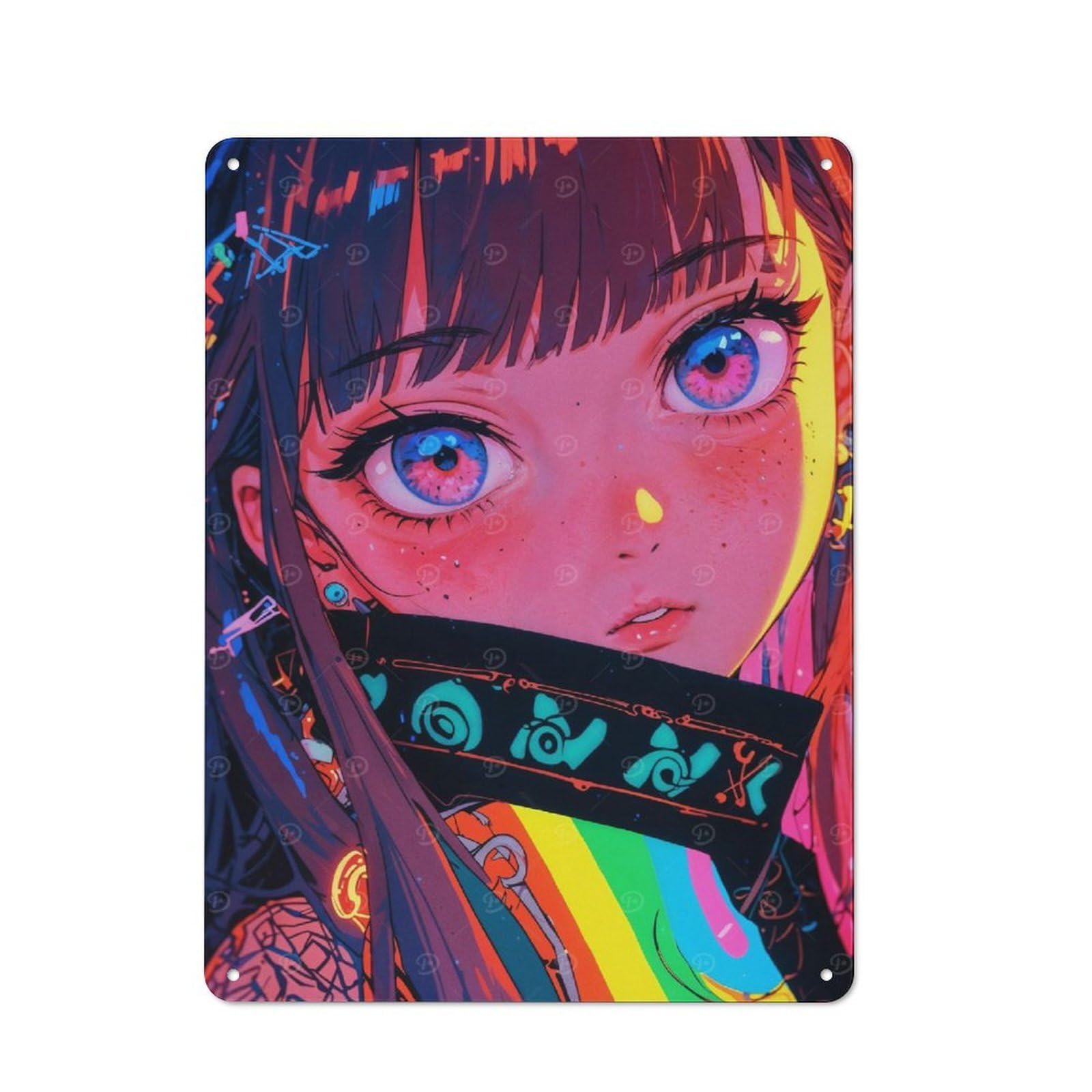 Junmoney Girls Style-16 Sweet Retro Tin Wall Plaque 40X30cm For Home Office Or Studio, For Cooler-Month Interiors With Retro Character