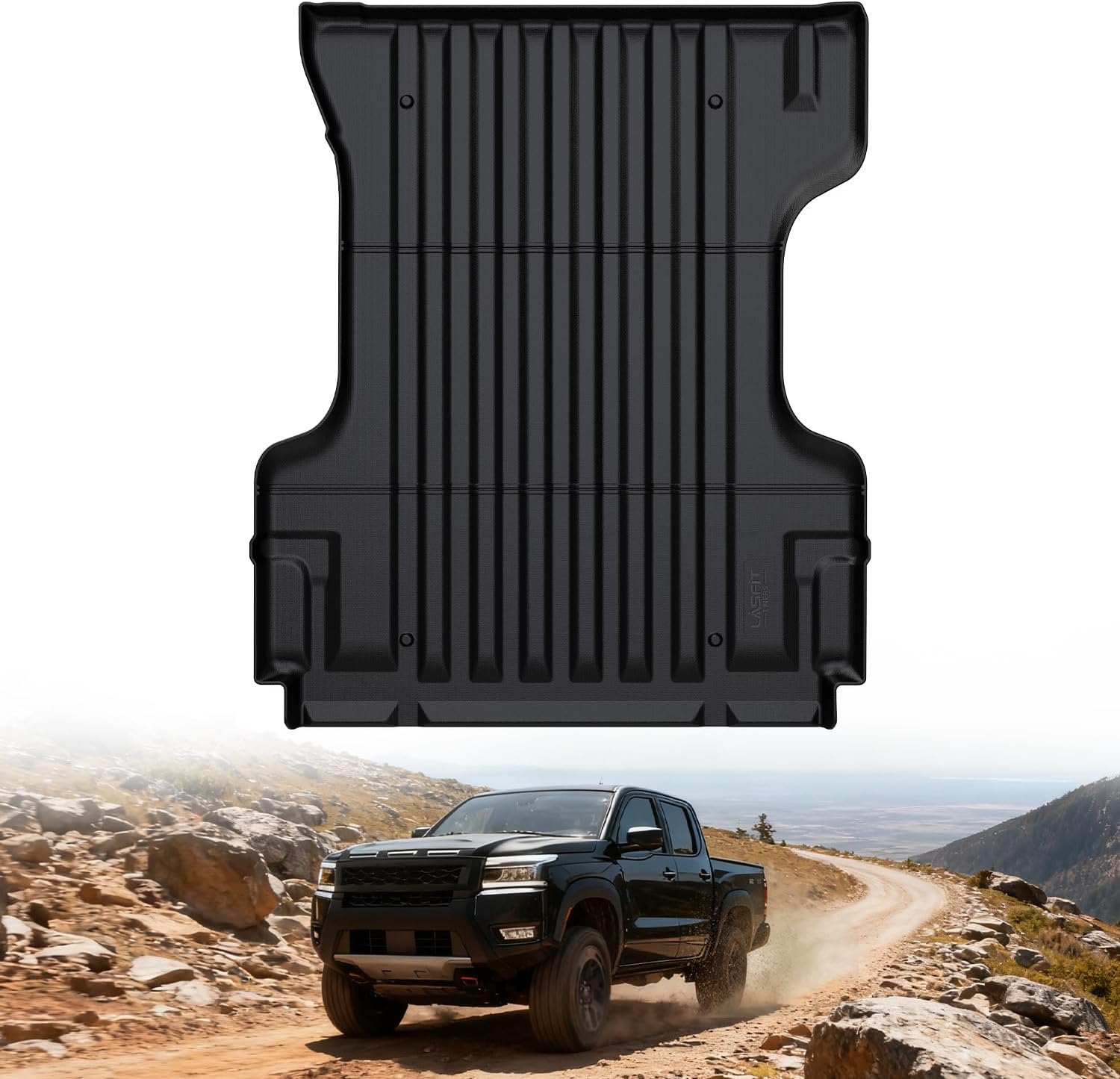 LASFIT Bed Mat for Nissan Frontier 2022-2026 6FT/73.3 Inches (Not Fit Drop-in Bed Liners), All Weather TPE Custom Fit Truck Bed Mat for Frontier 2022 2023 2024 2025 2026 Crew Cab Bed Liner, Black