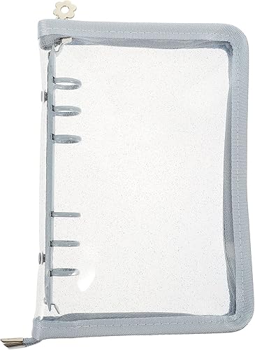 Operitacx Carpeta A5 para carpeta de presupuesto A5, 6 anillas, cubierta transparente para cuaderno de hojas sueltas, planificador de libros en