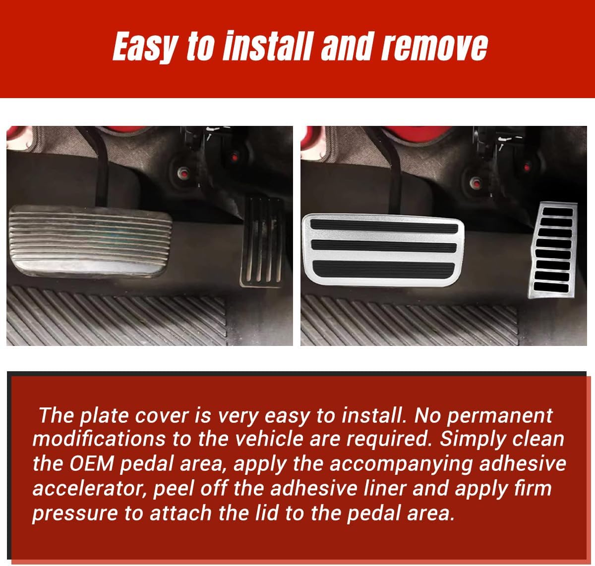 Dead Pedal Cover for Bronco 2021 2022 2023 2/4 Door w/Automatic Transmission (Not Sport), Foot Rest Cover