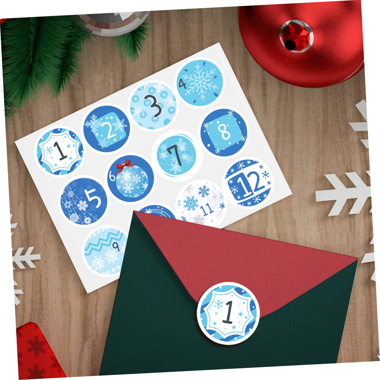 PRETYZOOM 140 Fogli Adesivi del calendario di Natale adesivi con i numeri del calendario dell'avvento adesivo numero conto alla rovescia di natale adesivi natalizi stickers natalizi Blue