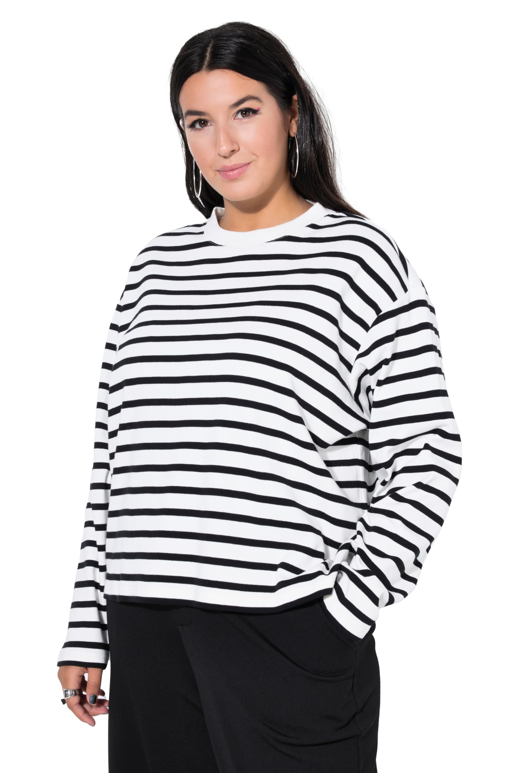 Studio Untold Damen große Größen Übergrößen Plus Size Sweatshirt, extra Oversized, Ringel 846168
