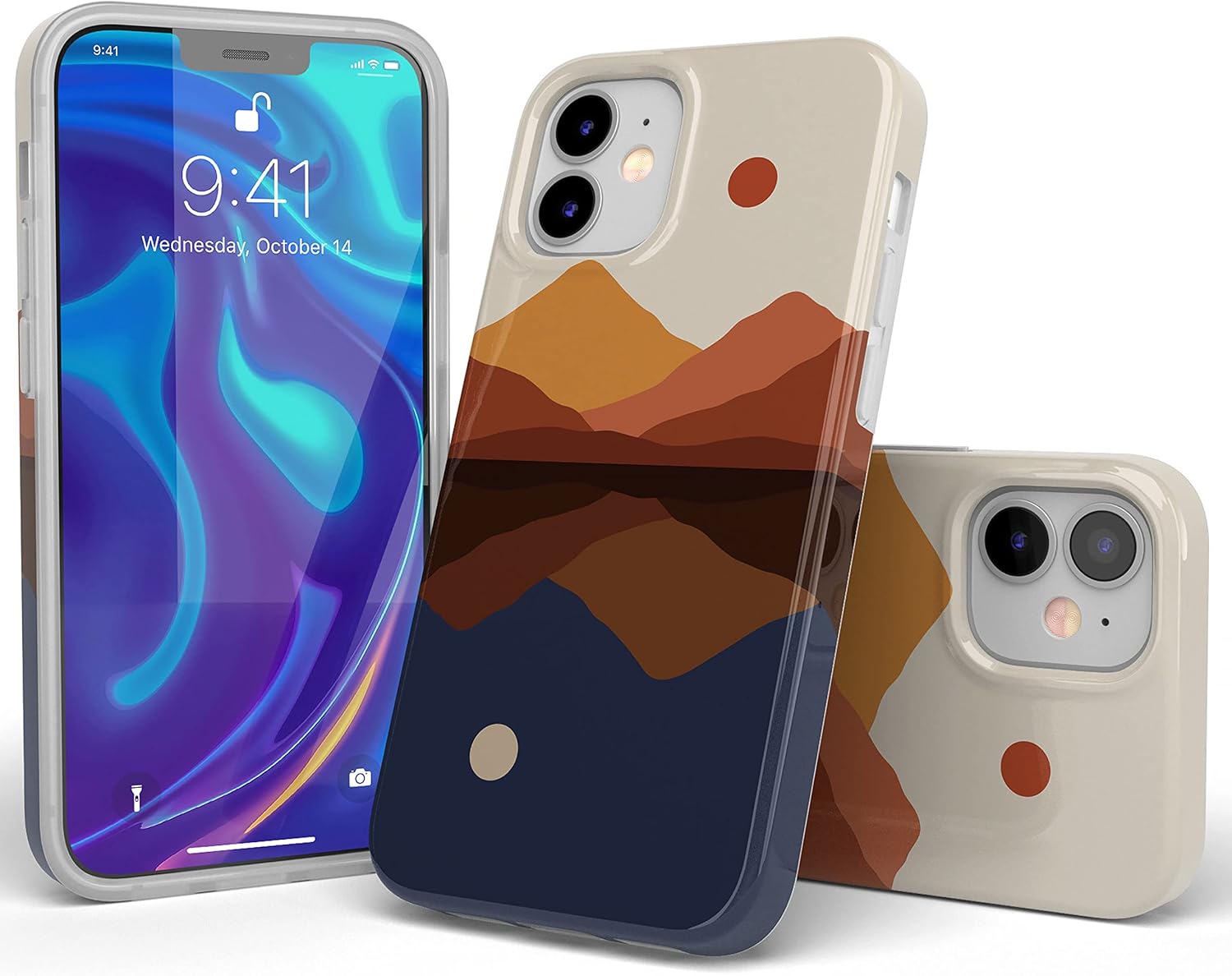 Casely iPhone 11 Case | Opposites Attract | Day & Night Mountains | Classic Ultra Slim Design