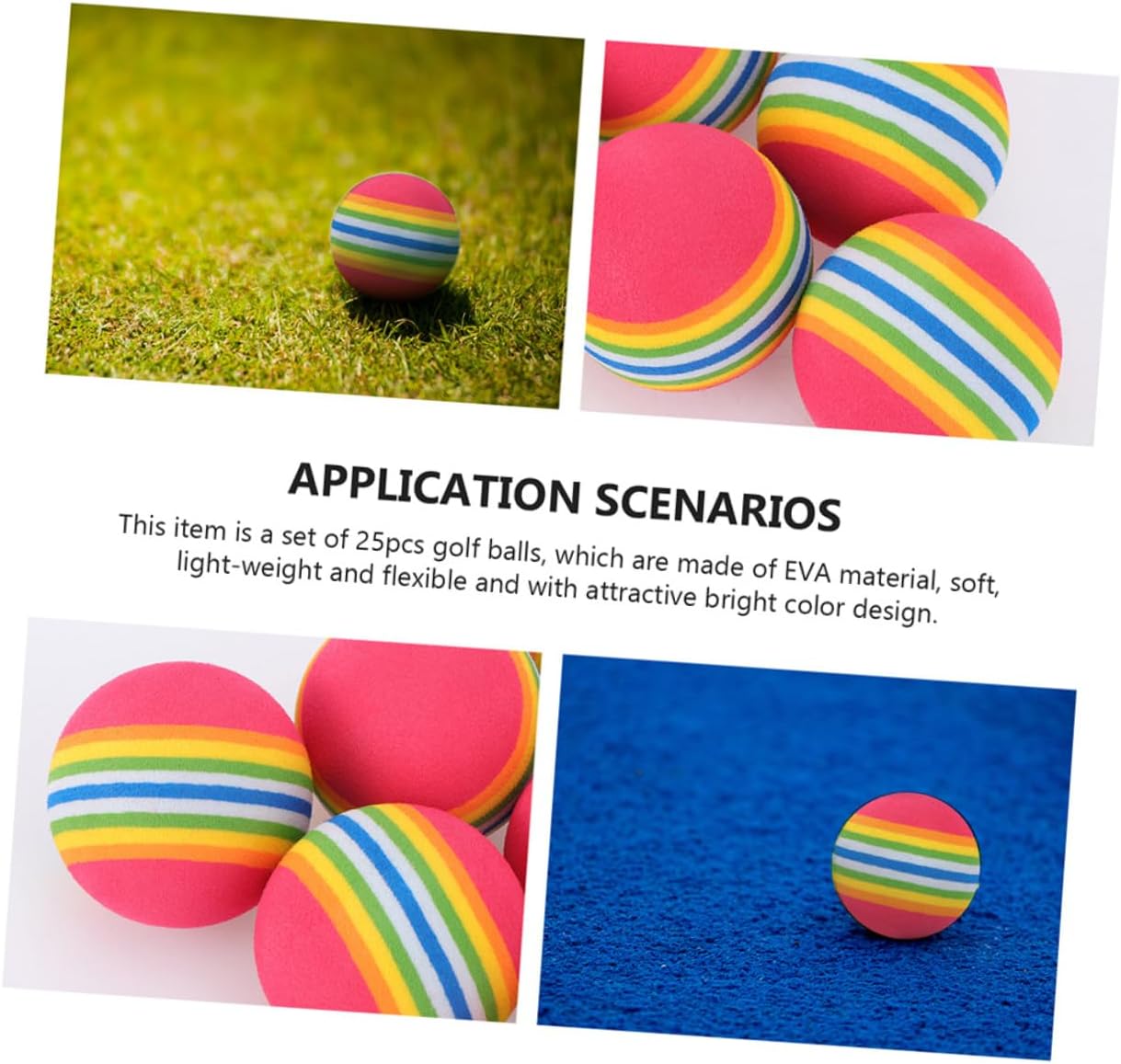 POPETPOP 50Pcs Indoor Golf Rainbow Balls Durable Practice Balls for Hitting and Putting for Use Golf Training