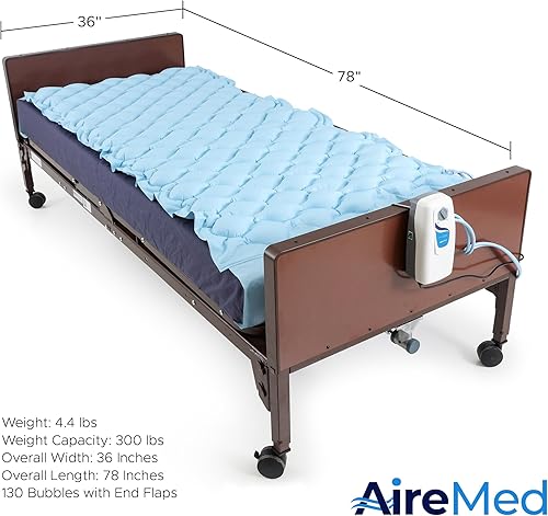Miniatura 4 de Sistema de presión de aire alterna con (2) almohadillas de colchón, cubrecolchón de aire para camas de hospital y hogar, sistema de bomba eléctrica