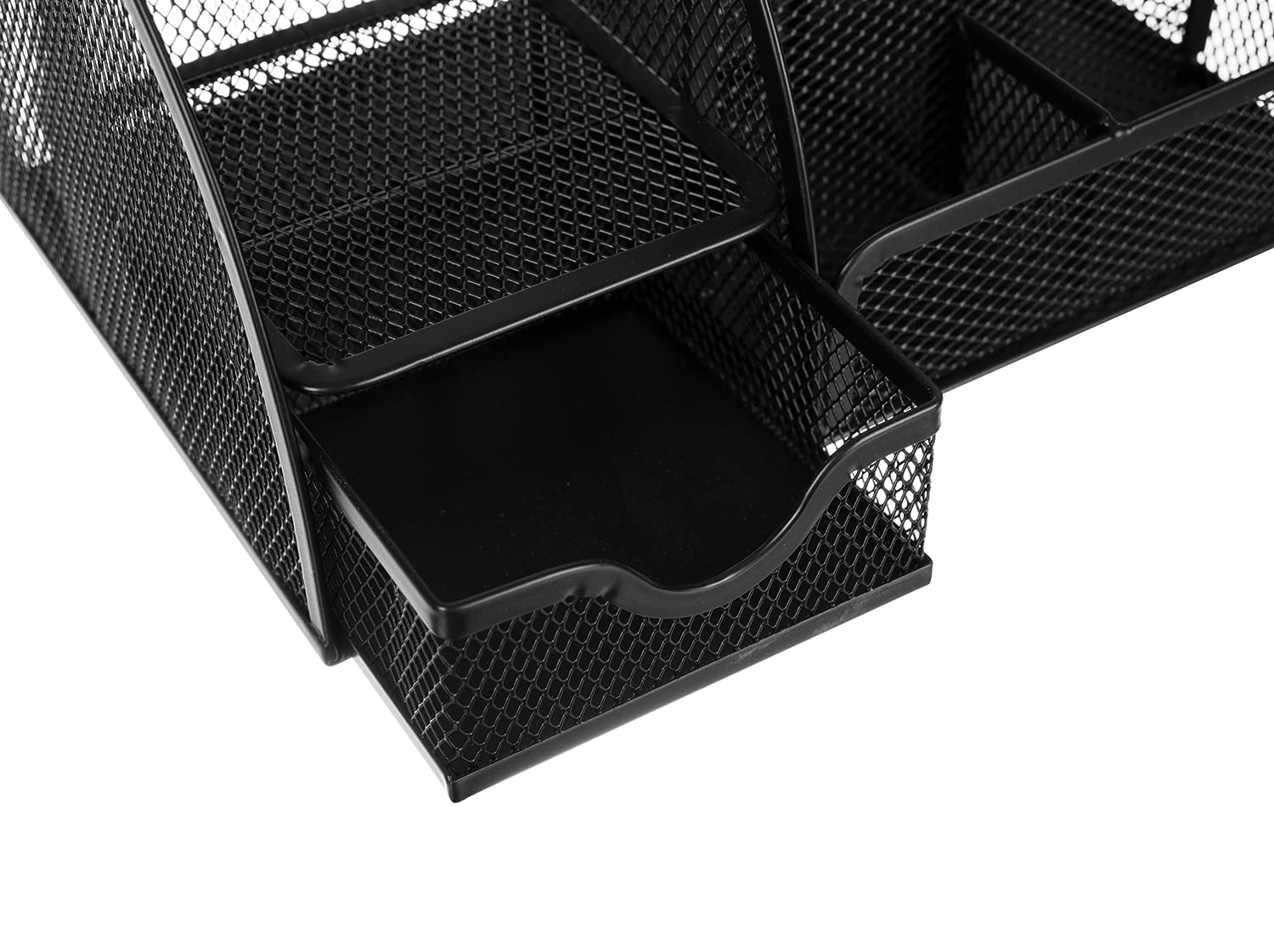 ISO TRADE Desk Organizer 6 Black compartments and 1 Drawer for Home Office 15987 Organizatory szafkowe, Wielobarwny, Wyjątkowy