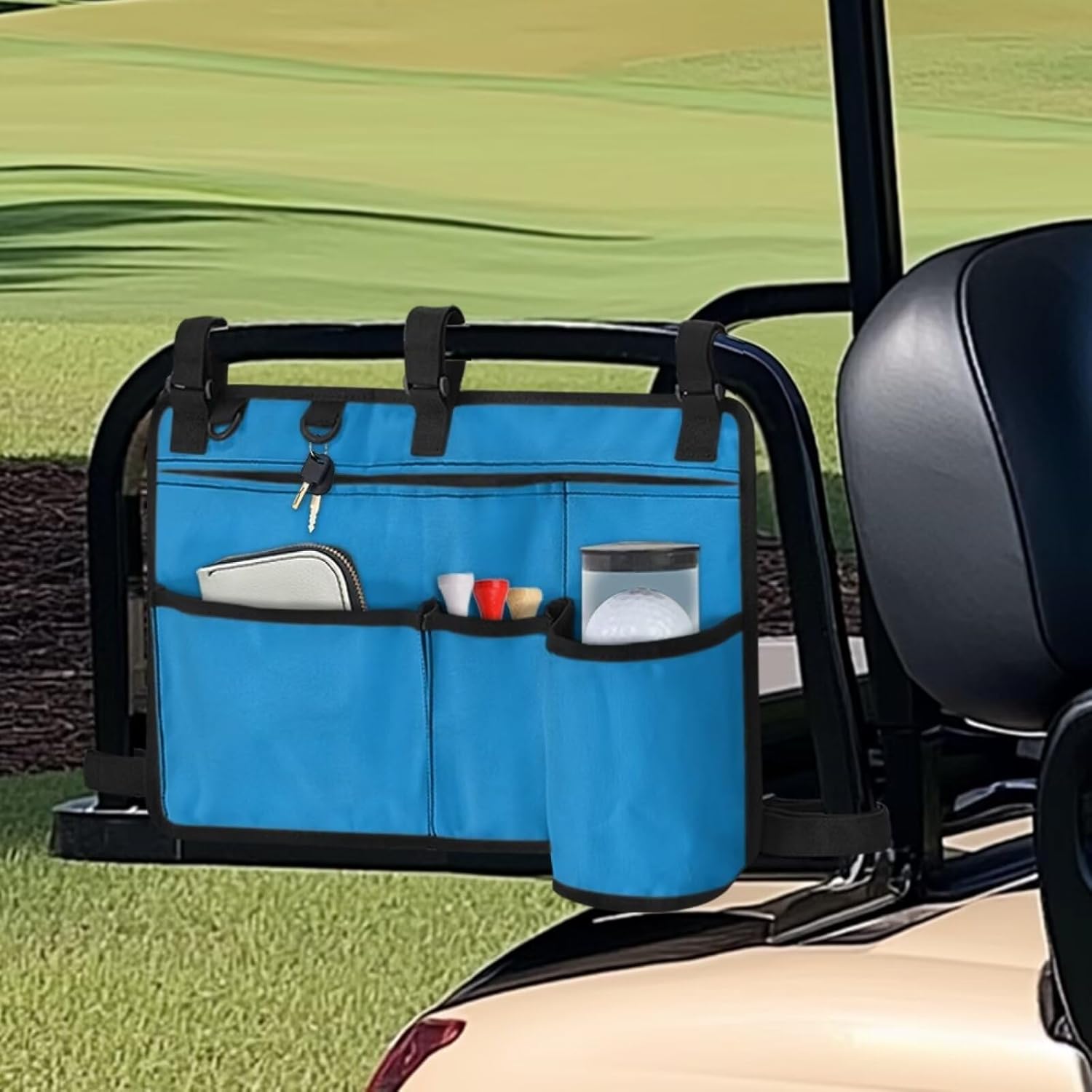 Solid Golf Cart Rear Seat Organizer Universal Storage Bag Large Capacity Golf Cart Accessories