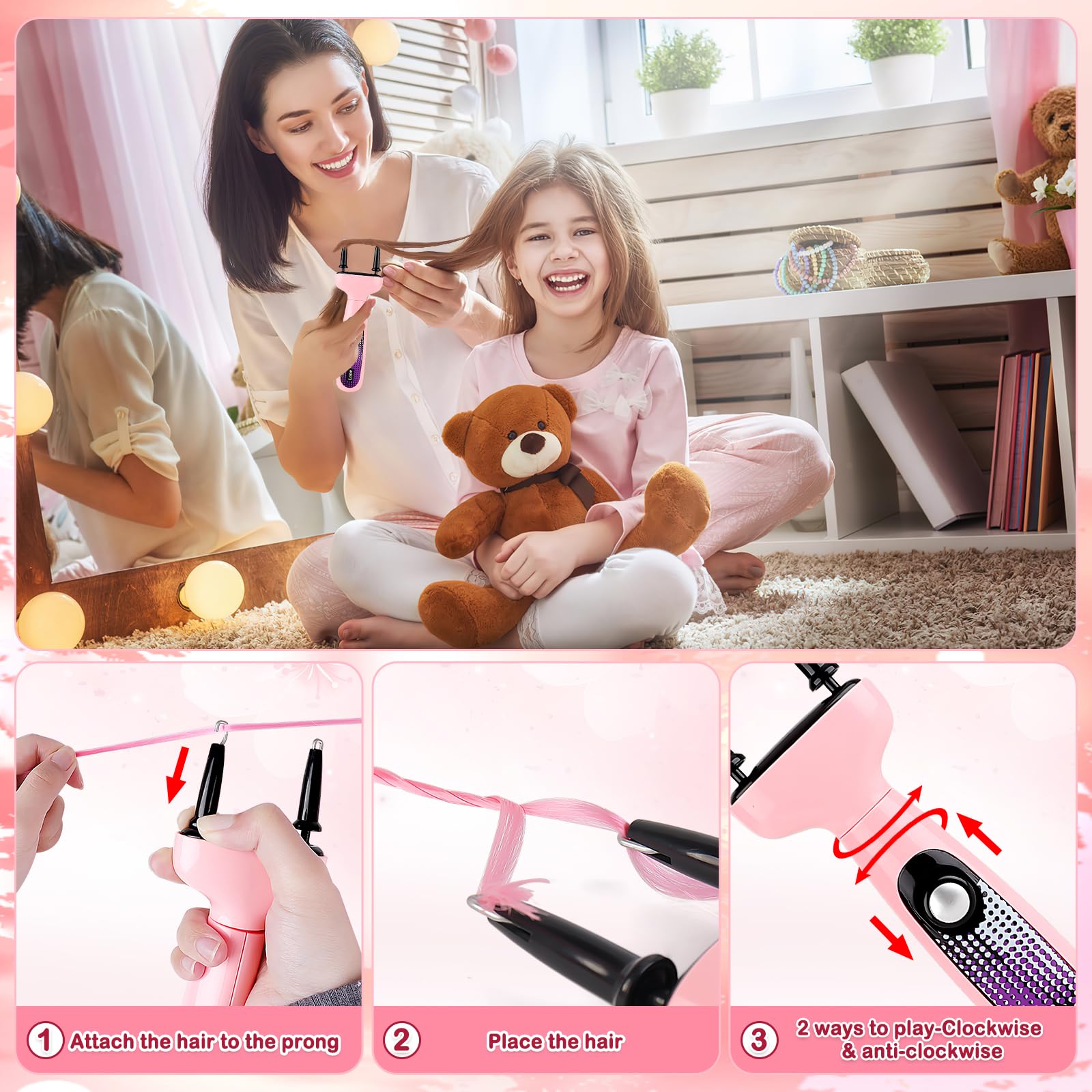 deAO Maquillaje para Niñas,Juego de Belleza Estilismo y Moda Conjunto de Accesorios Fashion Bolso de Mano Incluye Maquillaje Artificial Teléfono y Cámara de Juguete