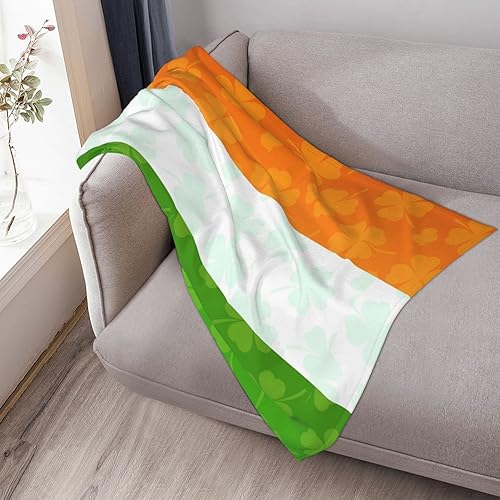Miniatura 5 de Manta de bandera irlandesa, manta de forro polar suave para cama, manta ligera para sofá de 50 x 40 pulgadas, bonita decoración del hogar, día de
