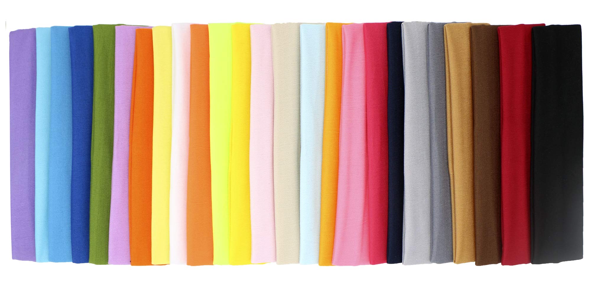 Elastic Sports Hairbands 25 Pack Women Yoga Fitness Hair Wraps Daily Use Olbye Wide Headbands Women - Non Slip Knotted Headband Set  main image 2