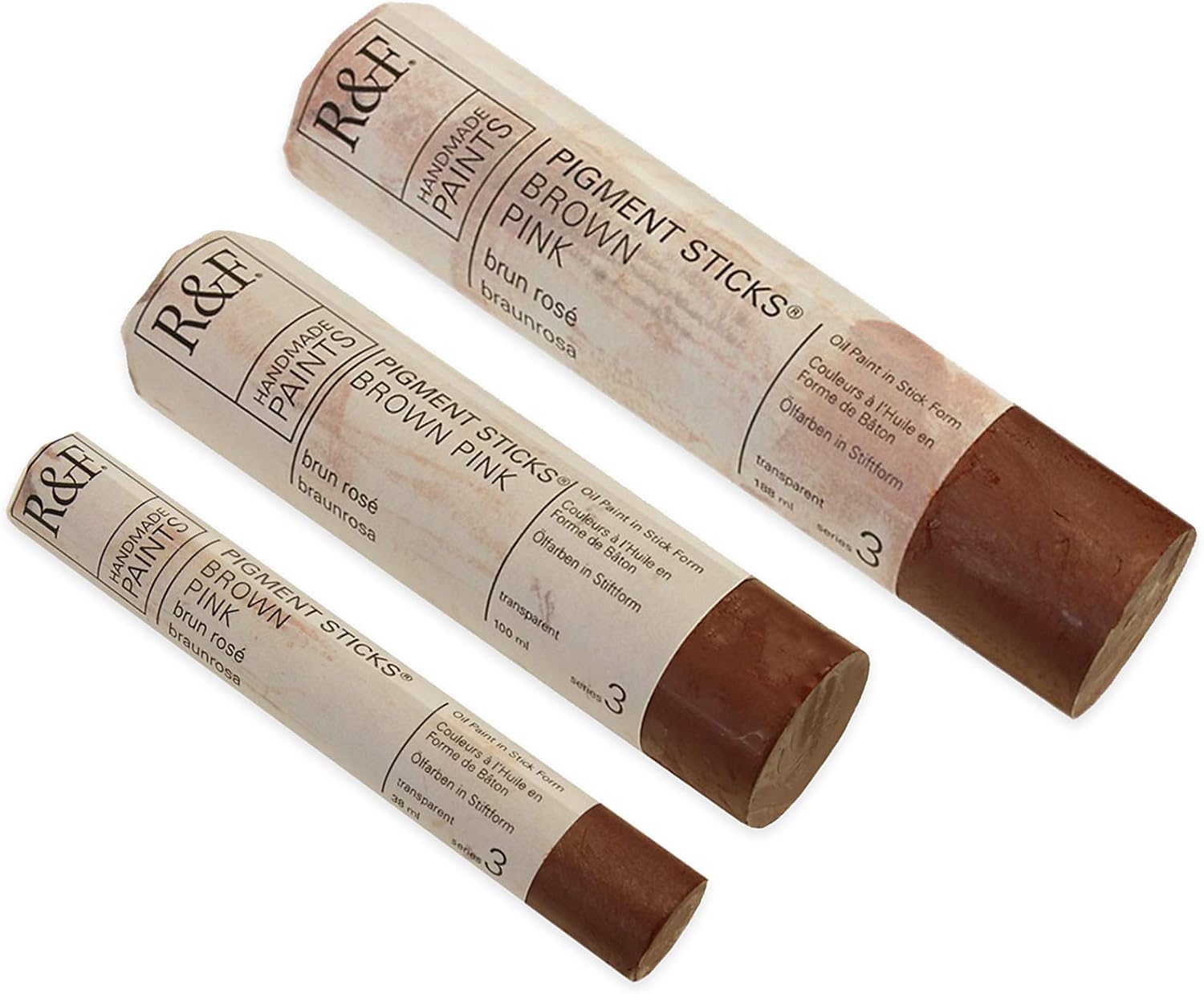 R&F Handmade Paints - Professional Oil Pigment Stick, Brown Pink, 100 ml