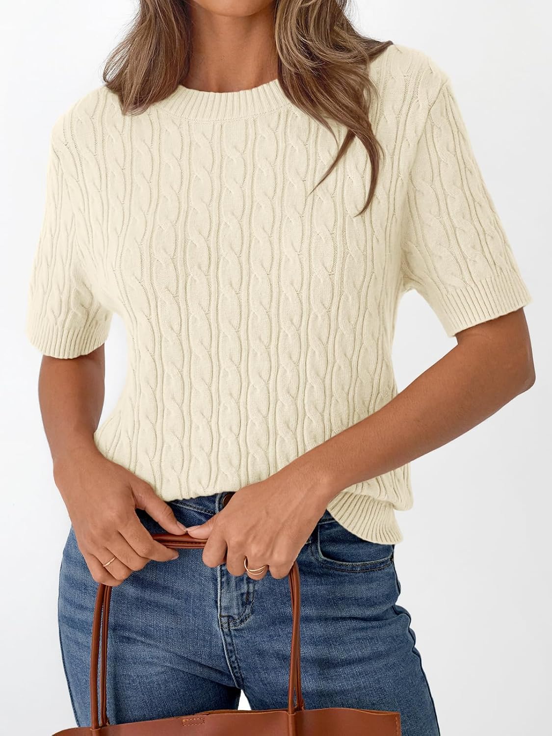 LILLUSORY Short Sleeve Sweater for Women Summer Business Casual Dressy Outfits Work Tops Lightweight Spring Blouses 2025 - Image 2