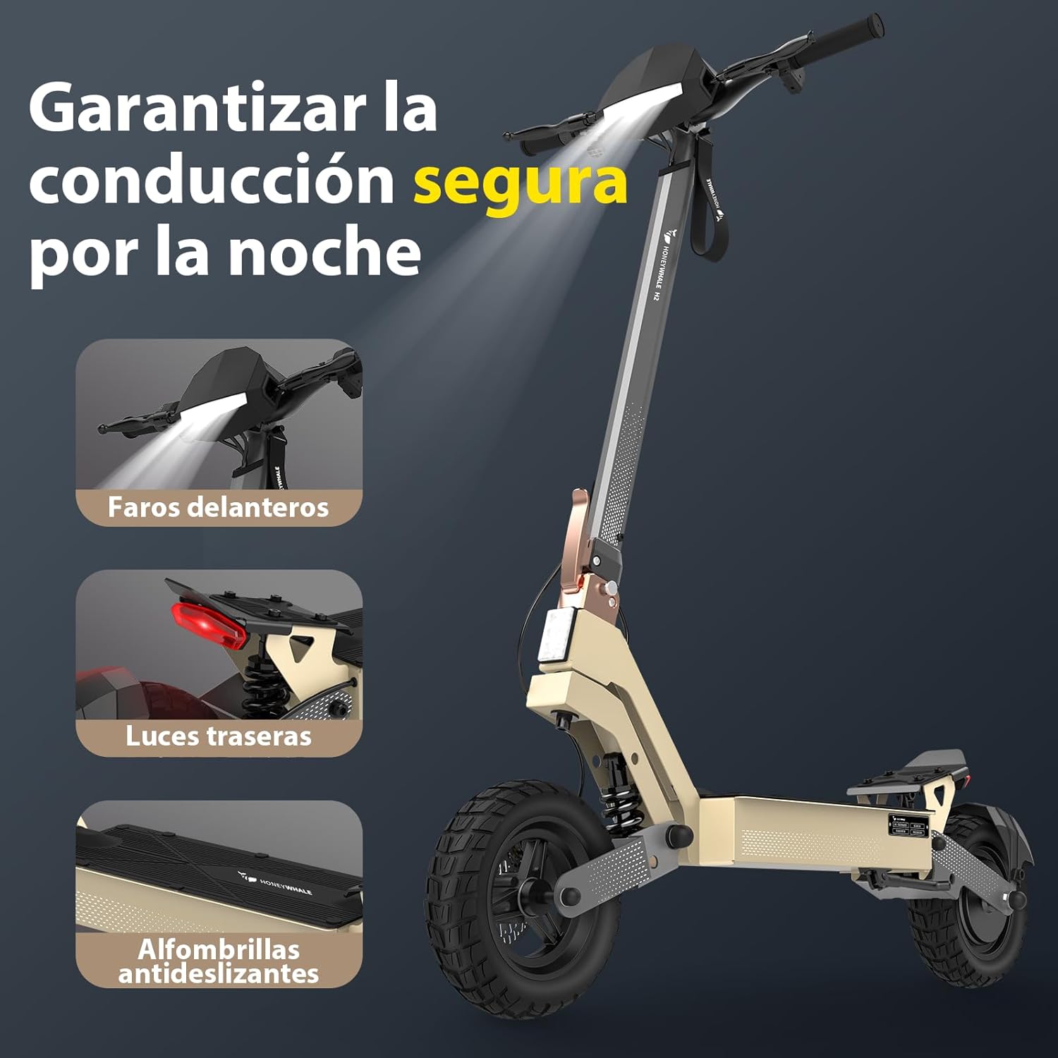 HONEYWHALE H2 Night Riding Safety Features