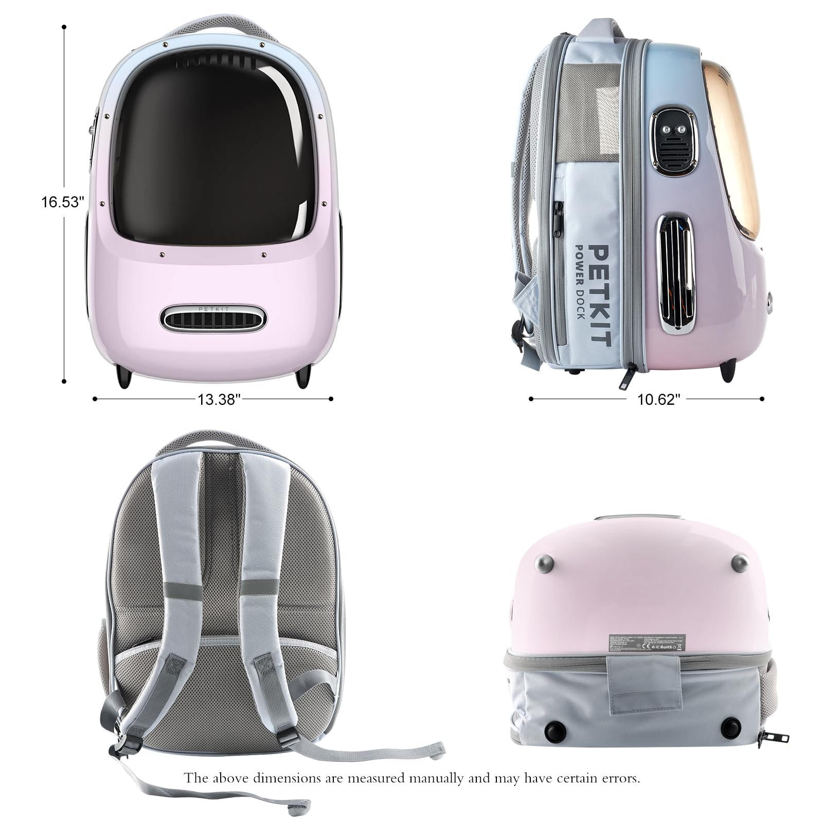 PETKIT Breezy 2 Smart Pink/Blue Cat Carrier, Ventilated, App
