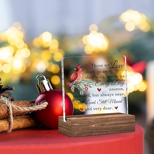 Miniatura 4 de Regalos conmemorativos de condolencias letrero decorativo de escritorio transparente con soporte de madera decoración de placa positiva para la