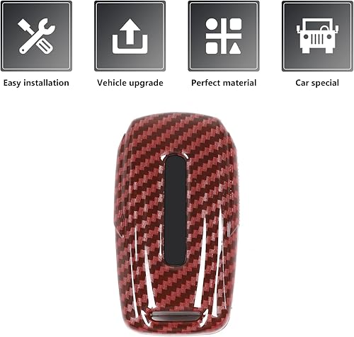 Miniatura 4 de para RAM Funda de Llavero de Repuesto Carcasa Protectora Soporte para Dodge RAM 1500 2500 3500 2018-2022 Accesorios, Plástico ABS (Fibra de Carbono