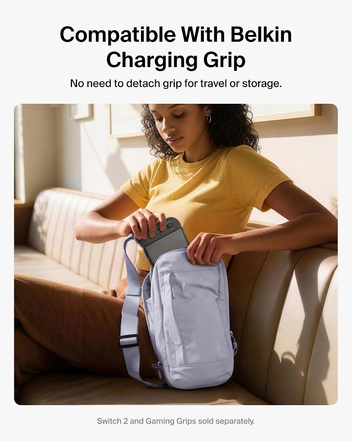 Belkin Nintendo Switch 2 Carrying Case, Sling Crossbody Travel Bag | Lightweight Crossbody Travel Bag with Stowable Crossbody Strap, 10 Game Card Storage, Soft Interior, Fits 2 Pro Controllers 11 71mRdnXrpSL. AC SL1500