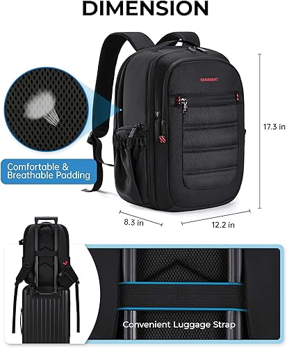 Miniatura 6 de BAGSMART Mochila para cámara, bolsas expandibles para cámara DSLR SLR para fotógrafos, mochila de viaje para fotografía con compartimento para