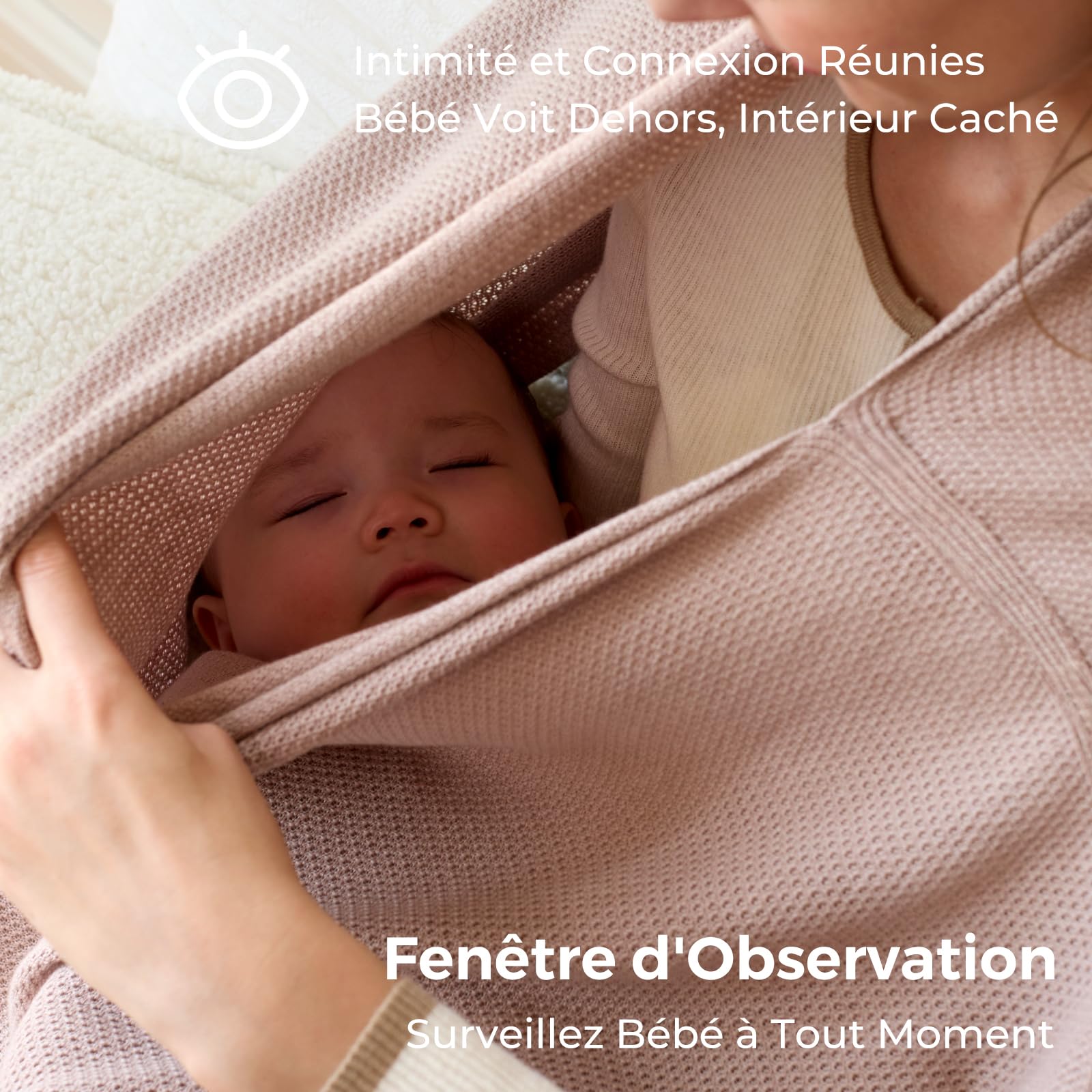 Momcozy Cape Allaitement Bébé, Couverture & Cache en Coton Respirant, Intimité 361°, Poncho/Châle Multi-Usage Portable, Sac à Linge Inclus, Allaitement Accessoires Marron