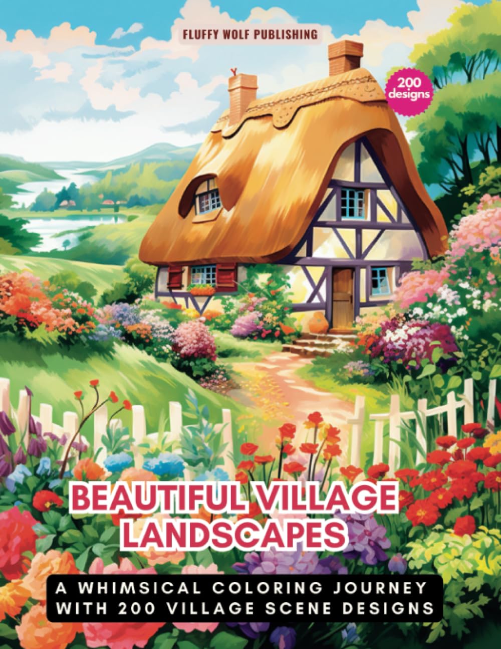 Beautiful Village Landscapes: A Whimsical Coloring Journey with 200 Village Scene Designs: A Gorgeous and Complex Coloring Escape - Coloring Book for ... - Stress Relieving Creative Fun Drawings