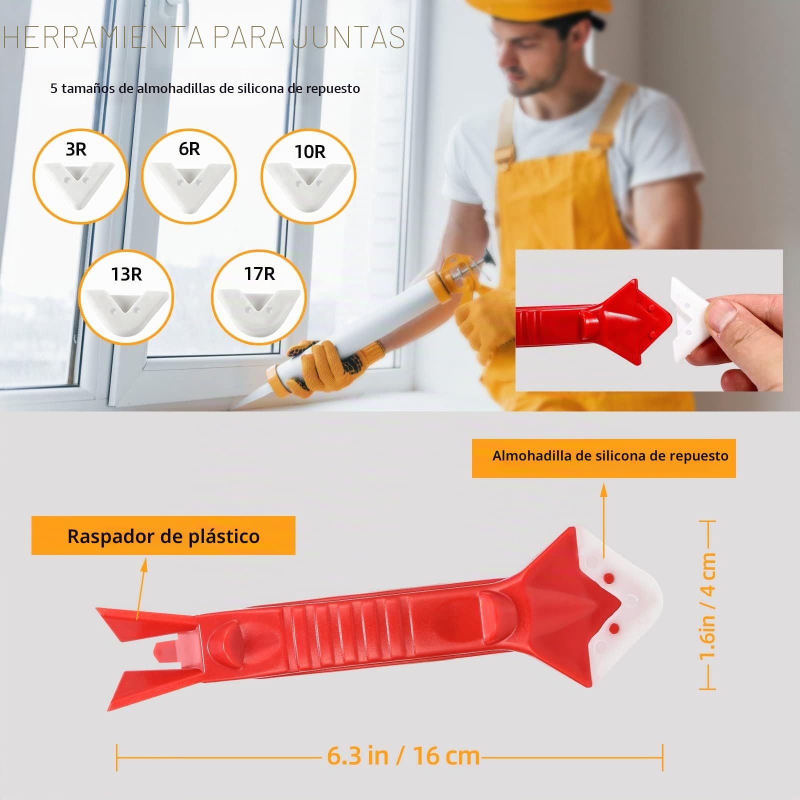 Kit de Herramientas de Eliminador de Sellantes, Removedor de Sellador y Masilla y Lechada, Eliminador de Silicona Para Juntas, Herramienta Para Calafatear Rascador Para Eliminar Silicona Persistente