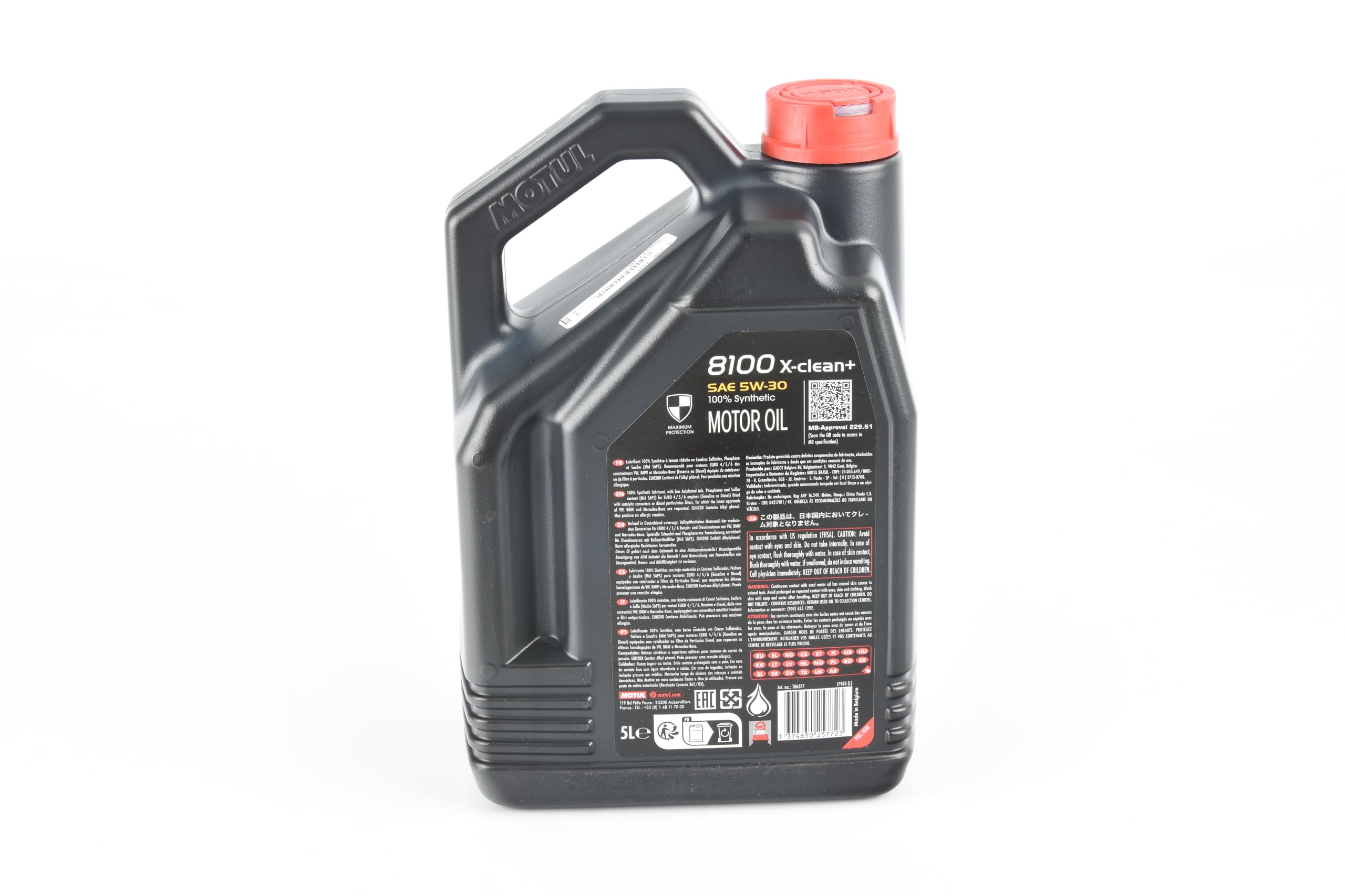 MOTUL Motoröl 5W-30 8100 Motor Öl ACEA C3 X-CLEAN+ 5L