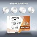 Silicon Power 256GB R/W up to 100/ 80MB/s Superior Pro microSDXC UHS-I (U3), V30 4K A1, High Speed MicroSD Card with Adapter gallery image