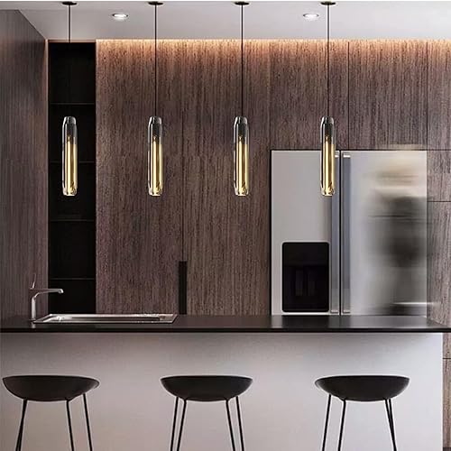 Miniatura 3 de Luces Colgantes Luces Colgantes para Isla de Cocina Lámparas Colgantes Luz Colgante de Cocina Luz Colgante Gris Humo Pantalla de Cristal Luces Gris