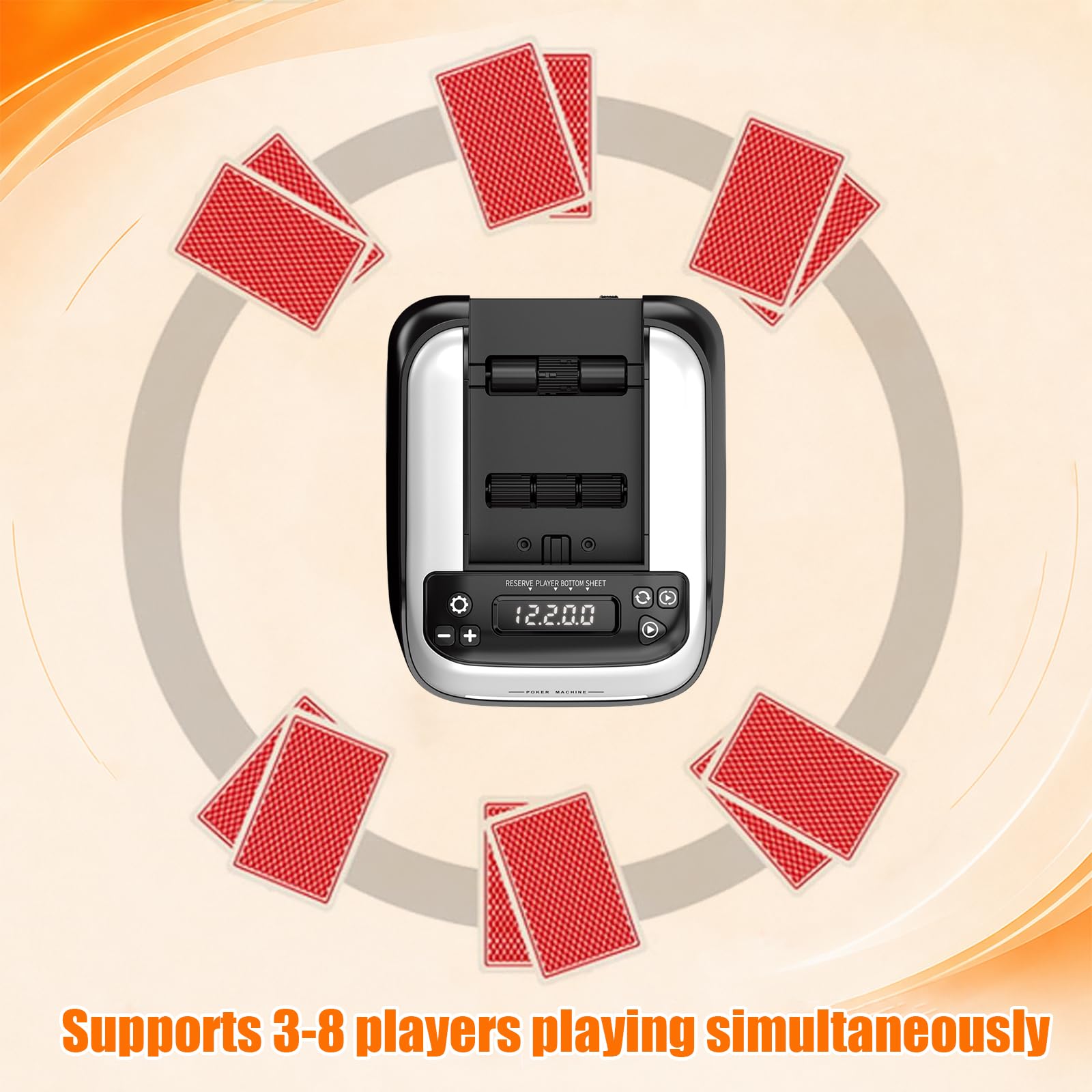 Repartidor automático de Cartas, Mezclador y repartidor 2 en 1, Giratorio 360°, con Entrega precisa de Las Cartas, Mecanismo Resistente, para hasta 12 Jugadores en Juegos de Mesa en casa
