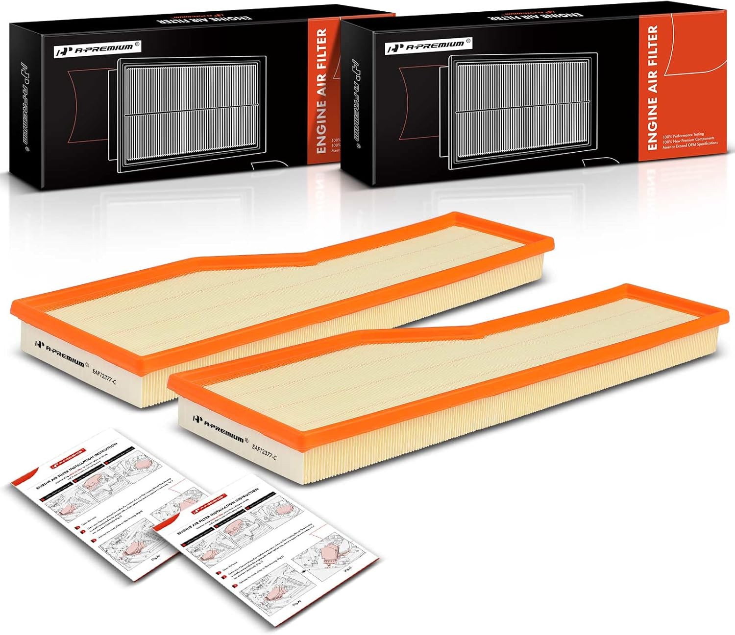 A-Premium 2Pcs Engine Air Filter Compatible with Porsche 911 1999-2008, Replace# 99711013200