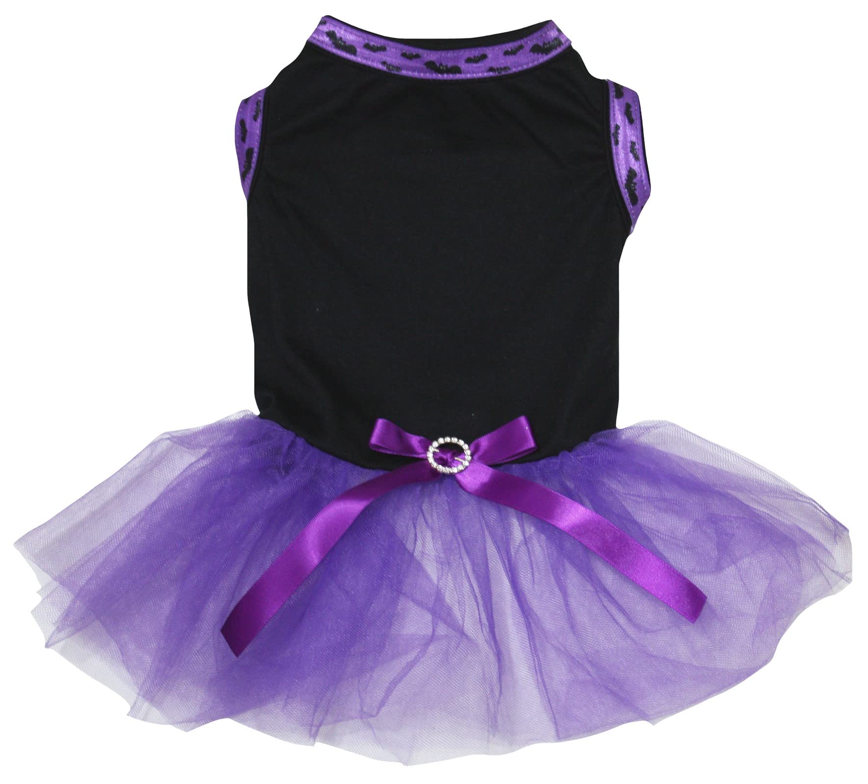 Robe unie pour chiot pour Halloween S - Vêtement violet pour petit chien