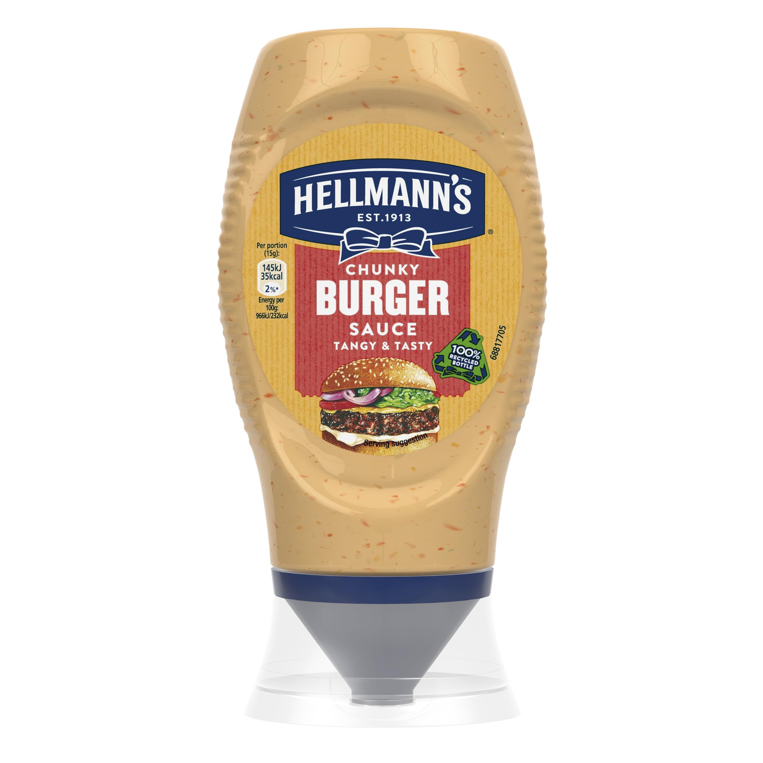 Hellmann'sChunky Burger Sauce Condiment Squeeze Bottle for delicious burgers, wraps or chips 250 ml