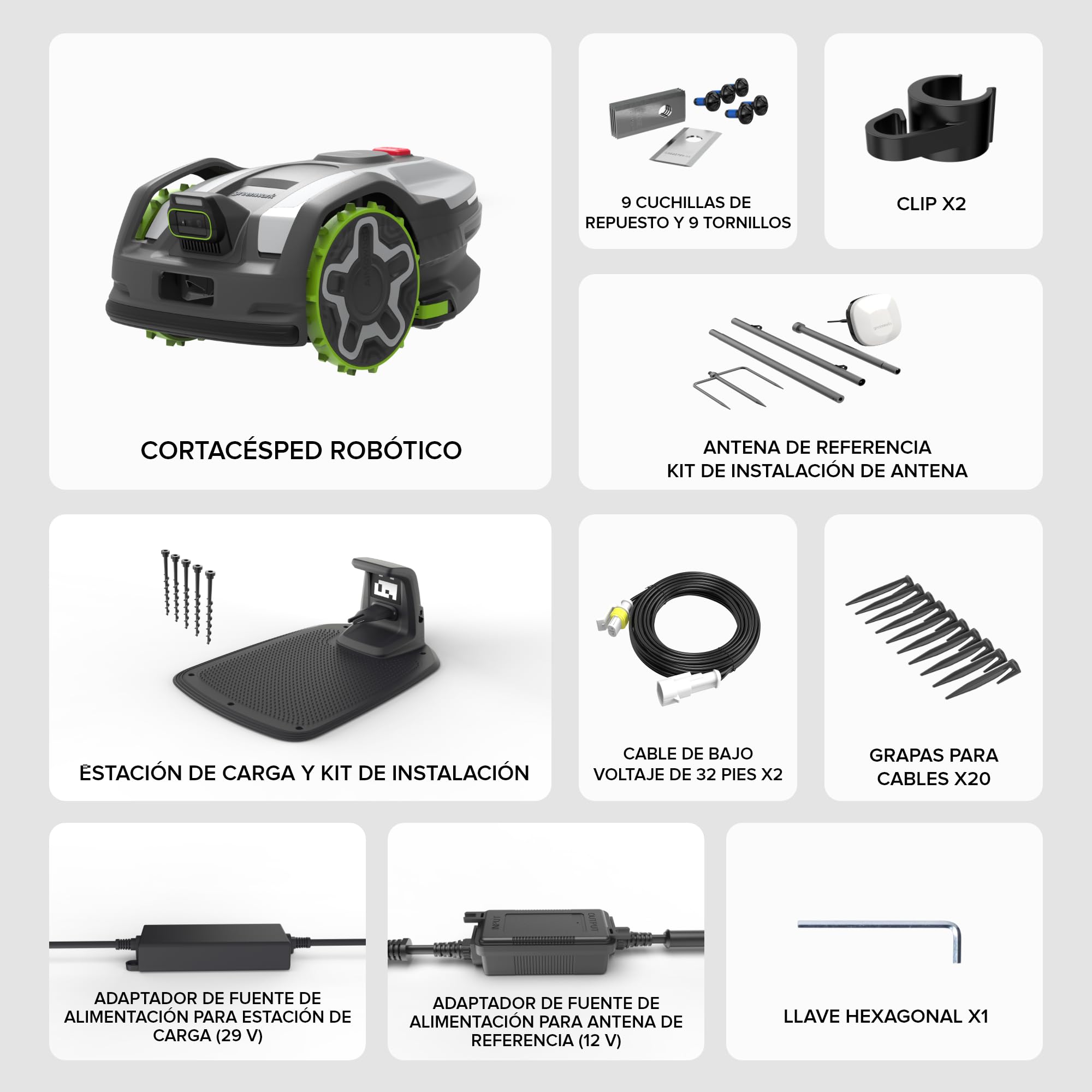Greenworks C8 Vision+RTK – Cortacésped Robot sin Cable hasta 800 m², Mapeo Automático, Detección de Obstáculos 3D-ToF (Día y Noche), Gestión Multi-Zona Vía App, Garantía del Fabricante 3 Años