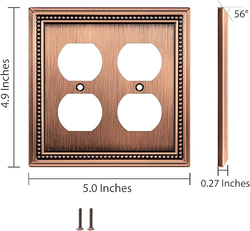 Vista 239 de Henne Bery Sunken Pearls - placa decorativa de pared para interruptor (Palanca simple, 2 unidades, níquel satinado)