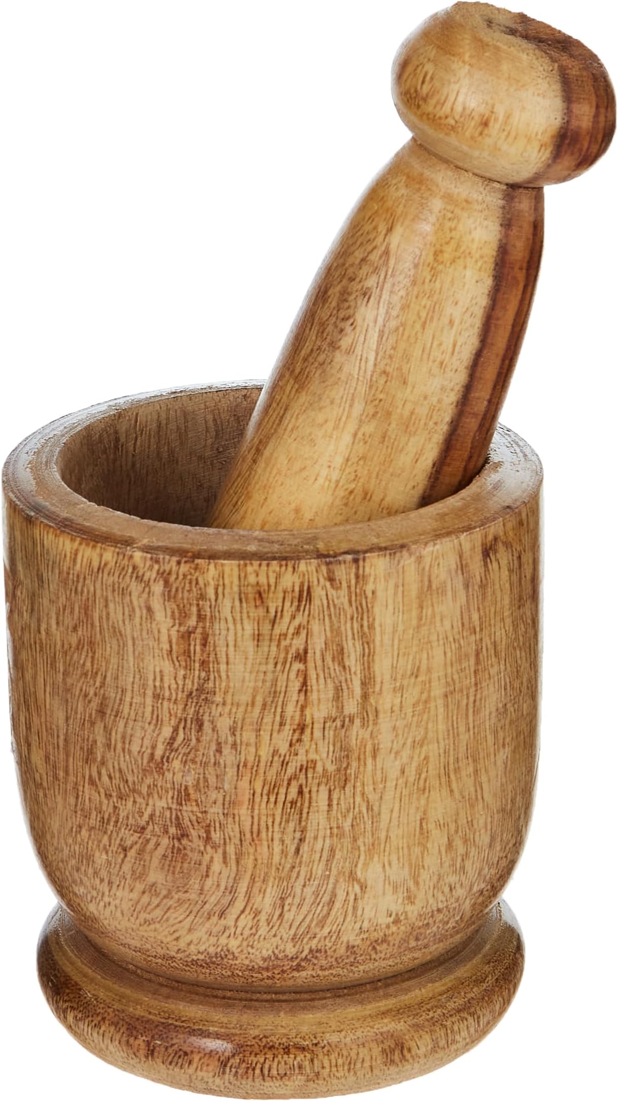 WOODEN MORTAR AND PESTLE SET, 10 CM , WOODEN, WMO001, Garlic Crusher , Manual Spices Grinder , Chutney Maker , Ideal for Ginger, Garlic, Herbs Grinder
