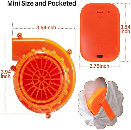 Miniatura 3 de KVSERT Mini ventilador para disfraz de dinosaurio o cabeza u otro juego inflable, color naranja