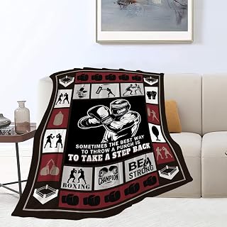 Boxing Blanket, Boxing Throw Blanket, Sports Gifts Blankets Stuff Fleece Flannel Plush for Men Boys Girls Women Lovers Adults Soft Bedding Gift for Sofa Bed Office Home Decor 60"x50"