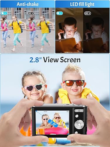Miniatura 5 de Cámara digital, cámara 4K para niños, para fotografía, enfoque automático Nsoela de 48 MP, pantalla LCD de 2.8 pulgadas, zoom digital 16X, cámara