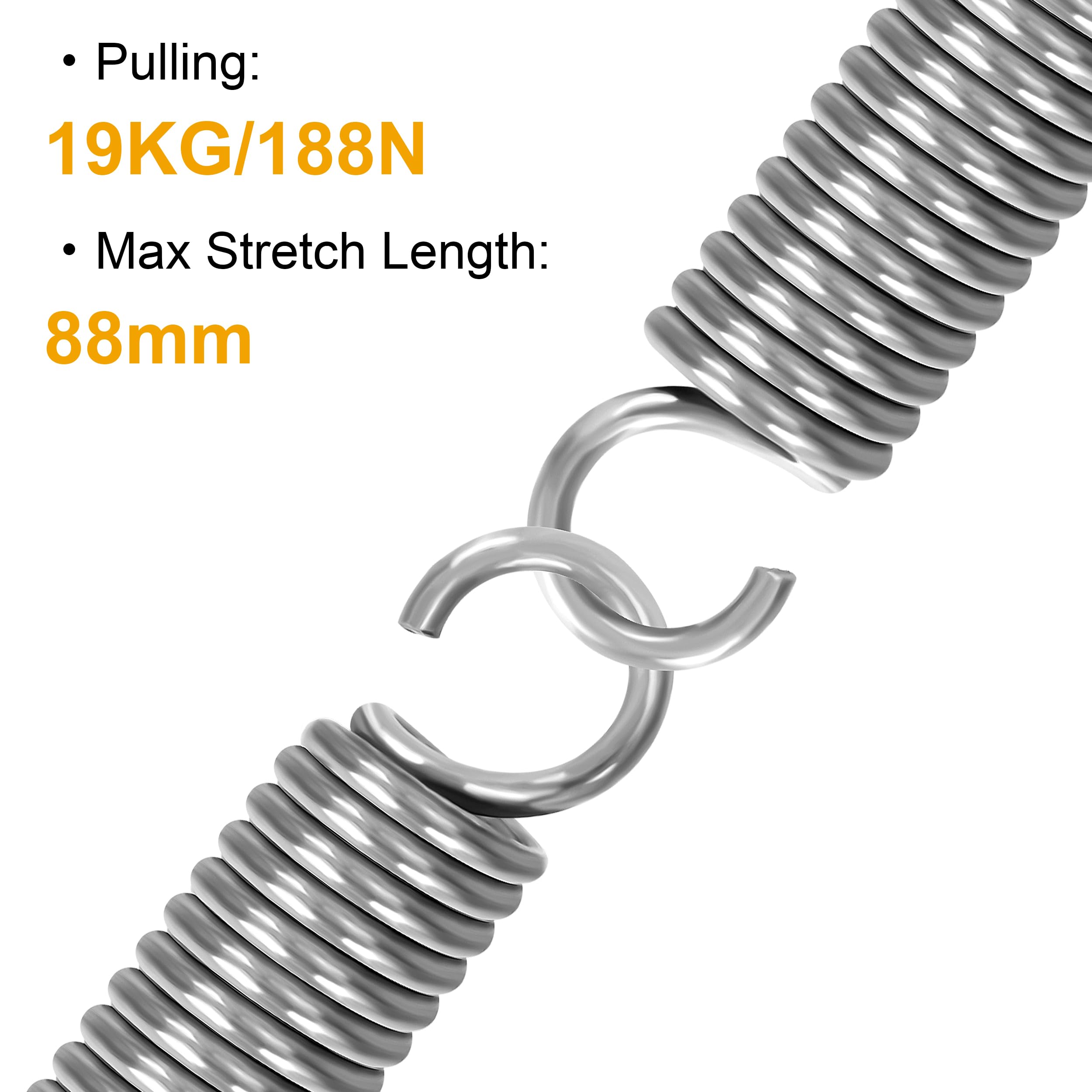 12 Pièces Ressort de Traction 50X12X1.5MM Ressorts avec Double Crochets Ressort Tracsion en Acier Inoxydable Ressort Compression Diamètre du Fil 1.5MM Extérieur 12MM Spring Pour Trampoline, Poubelle